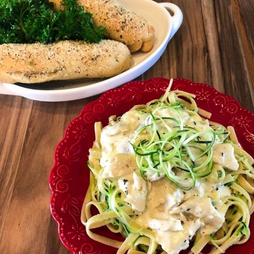 Chicken Zucchini Alfredo (Perfect for Two)